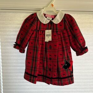 Red Plaid Dress with Yorkie Pattern